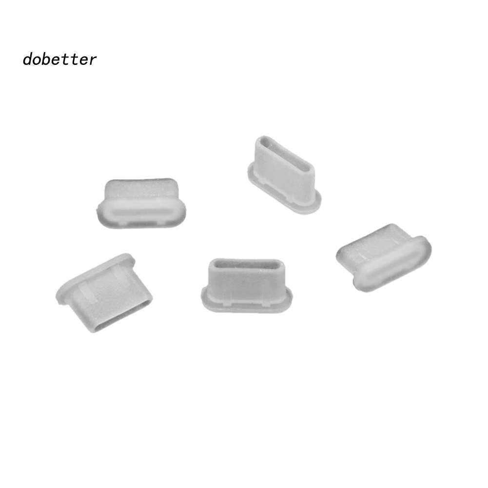 Bộ 5 Nút Bịt Cổng Sạc Type-C Chống Bụi Bằng Silicon Mềm Cho Điện Thoại / Máy Tính Bảng