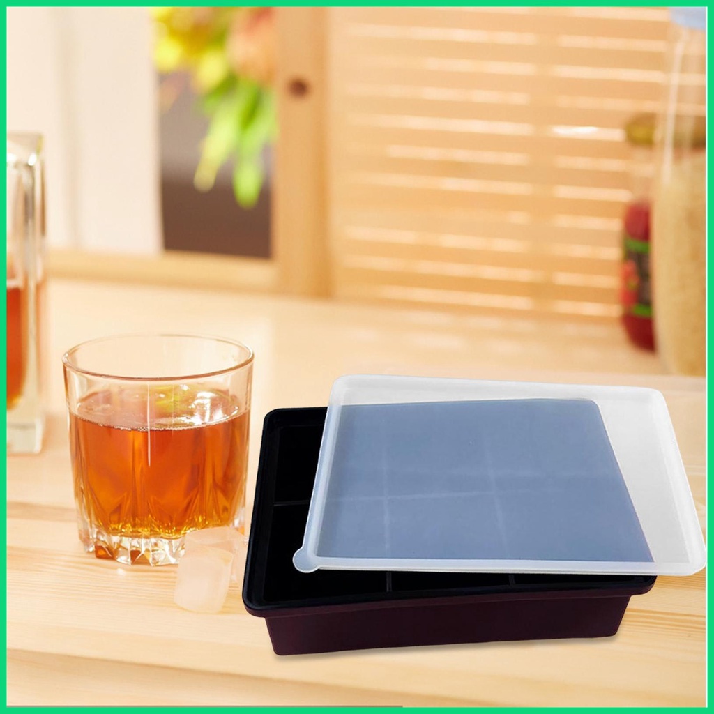 Khay Silicone Làm Đá Viên Có Nắp Đậy Thoải Mái