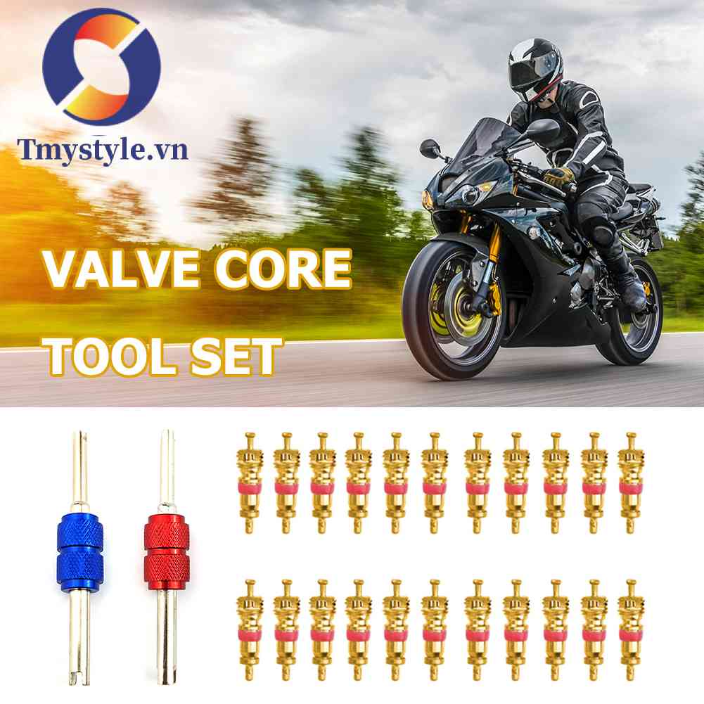 Set 20 Lõi Van Bằng Đồng Kèm 2 Dụng Cụ Tháo Gỡ Dành Cho Xe Hơi / Xe