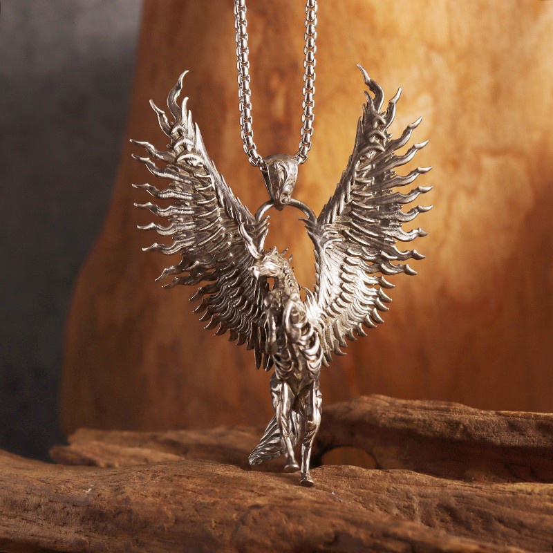Winged unicorn pegasus mặt dây chuyền cặp đôi ngựa chòm sao vòng cổ nam và nữ trang sức thời trang kỷ niệm