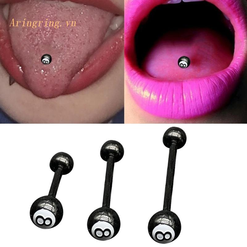 Khuyên Lưỡi Hình Số 8 Màu Đen Cá Tính