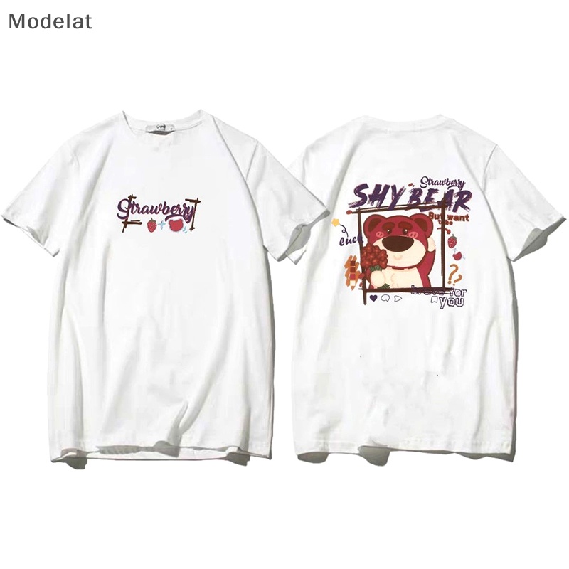 Áo Thun Tay Ngắn Cổ Tròn Dáng Rộng In Họa Tiết Gấu Hoạt Hình Thời Trang Mùa Hè Cho Nữ