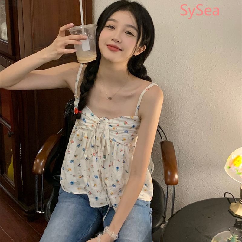 Áo Hai Dây Họa Tiết Hoa Xinh Xắn Thời Trang Mùa Hè Cho Nữ