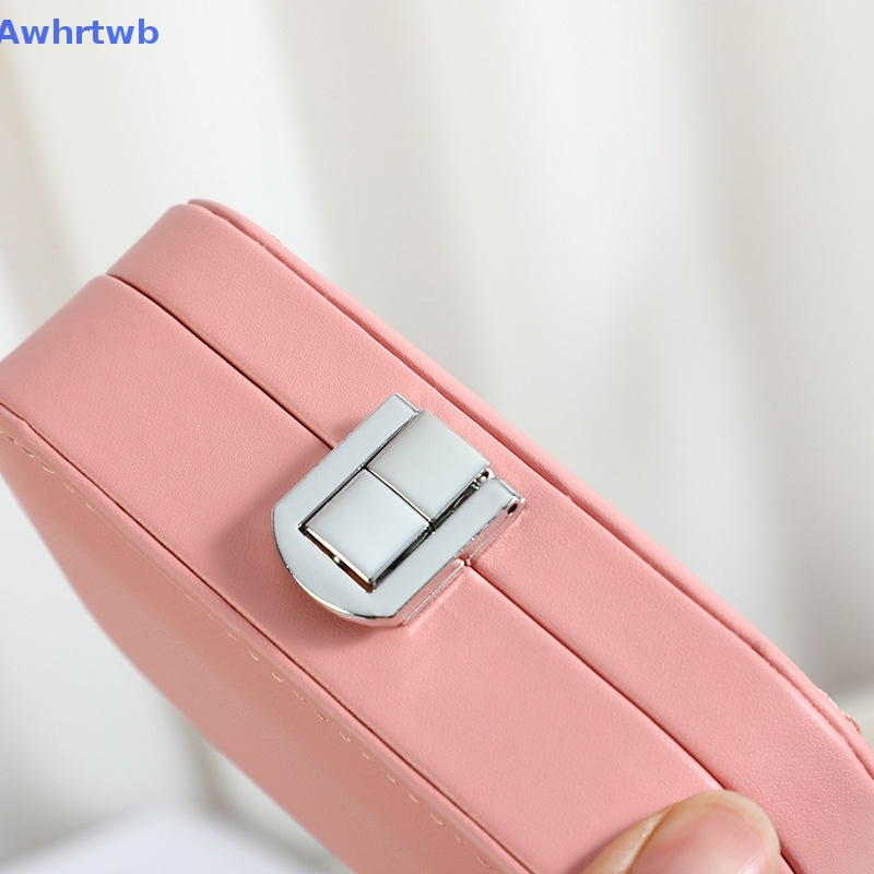 Hộp Đựng Trang Sức Bằng Da PU Hai Tầng Màu Kẹo Ngọt Mới