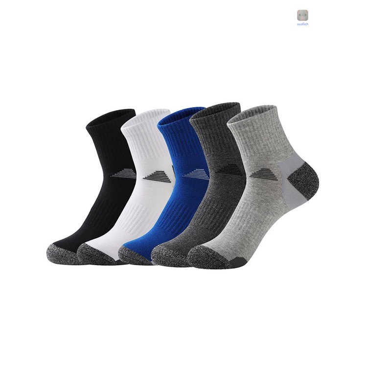 Set 5 Đôi Tất Thể Thao Dài Đến Đầu Gối Vải Cotton Thoáng Khí Chống Ẩm Cho Nam