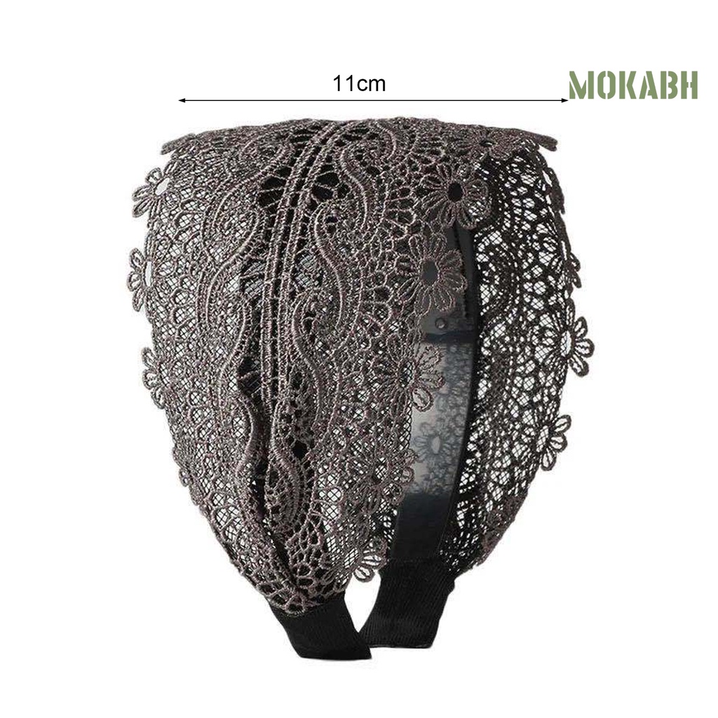 Băng Đô Cài Tóc Chống Trượt Phối Ren Thêu Họa Tiết Phong Cách Cổ Điển Thời Trang Cho Nữ