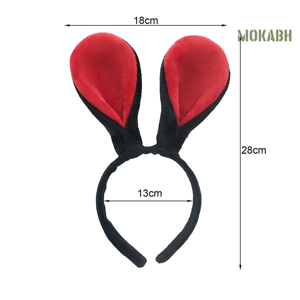 Băng Đô Tai Thỏ Họa Tiết Hoạt Hình Co Giãn Đáng Yêu