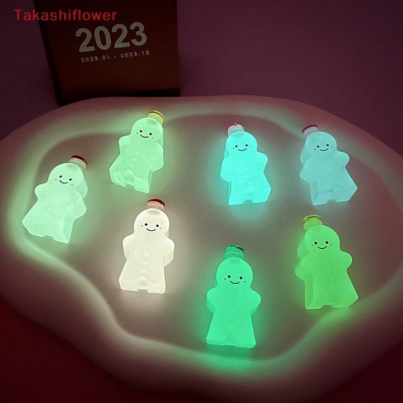 Set 2 Mô Hình Nhân Vật Hoạt Hình Gingerbread Man Bằng Nhựa Resin Phát Sáng Độc Đáo