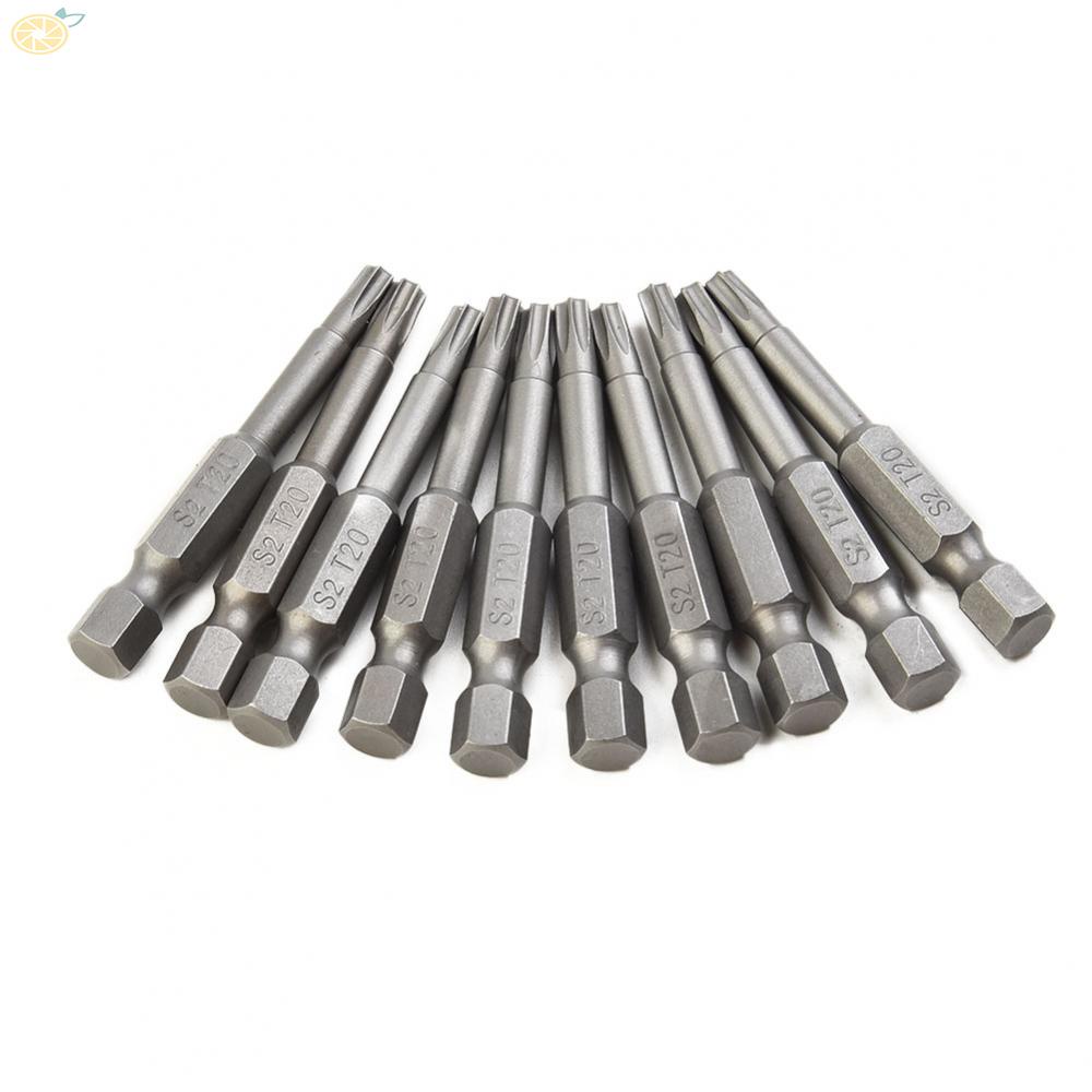 【VARSTR】10Pcs Torx T20 Screwdriver Bit Set with Magnetic Tip and 635mm Hexagon Handle Alloy Steel Build 50mm Long
