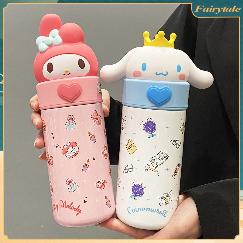Cốc giữ nhiệt Sanrio 350ML Kawaii Kuromi Cinnamoroll Bình nước Giai điệu của tôi Cốc nước Búp bê di động Cốc nước bằng thép không gỉ Cốc hút chân không cho trẻ em Quà tặng