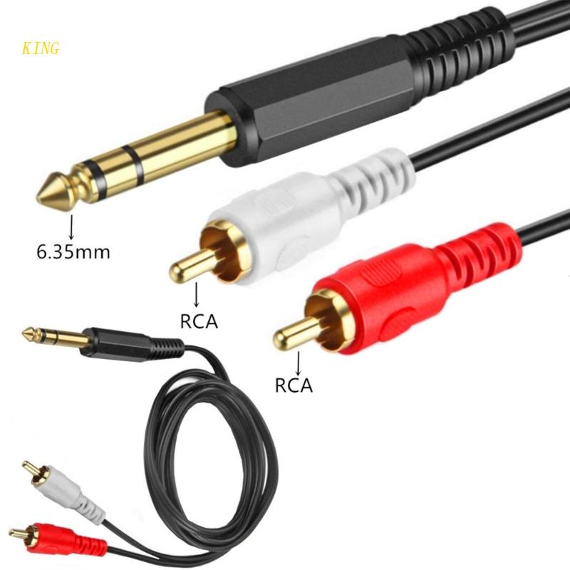 Cáp KếT NốI Chữ Y Mạ VàNg 6.35mm TRS 1 / 4-Inch Stereo- Sang 2xRCA