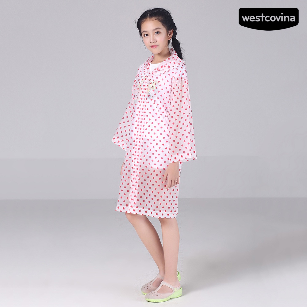 [COD]☁Áo Mưa Chấm Bi Có Mũ Trùm Tiện Lợi Dành Cho Bé