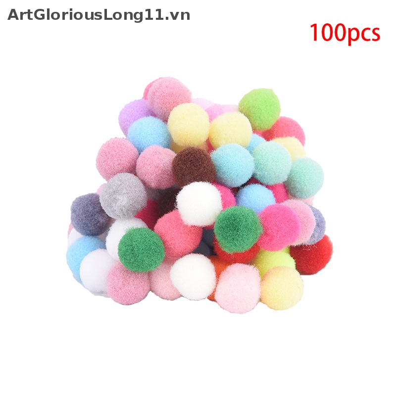 Set 100 Quả Cầu Lông Xù Nhiều Màu Kích Thước 10mm 20mm Dùng Để Làm Đồ Thủ Công DIY