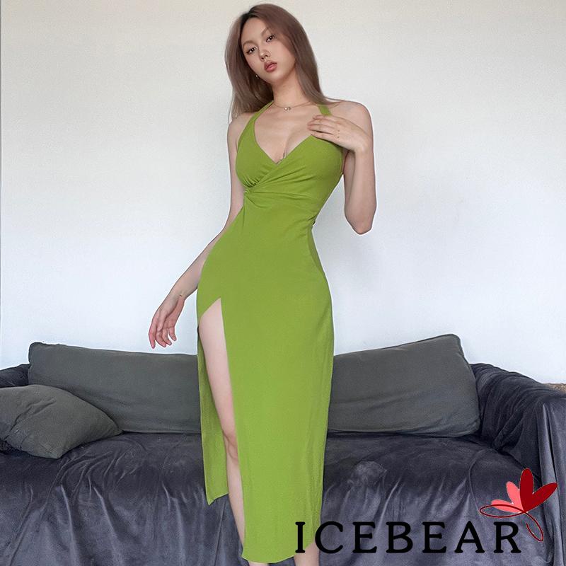 Đầm Midi Không Tay Cổ Chữ V Màu Sắc Trơn Thời Trang Mùa Hè Dành Cho Nữ