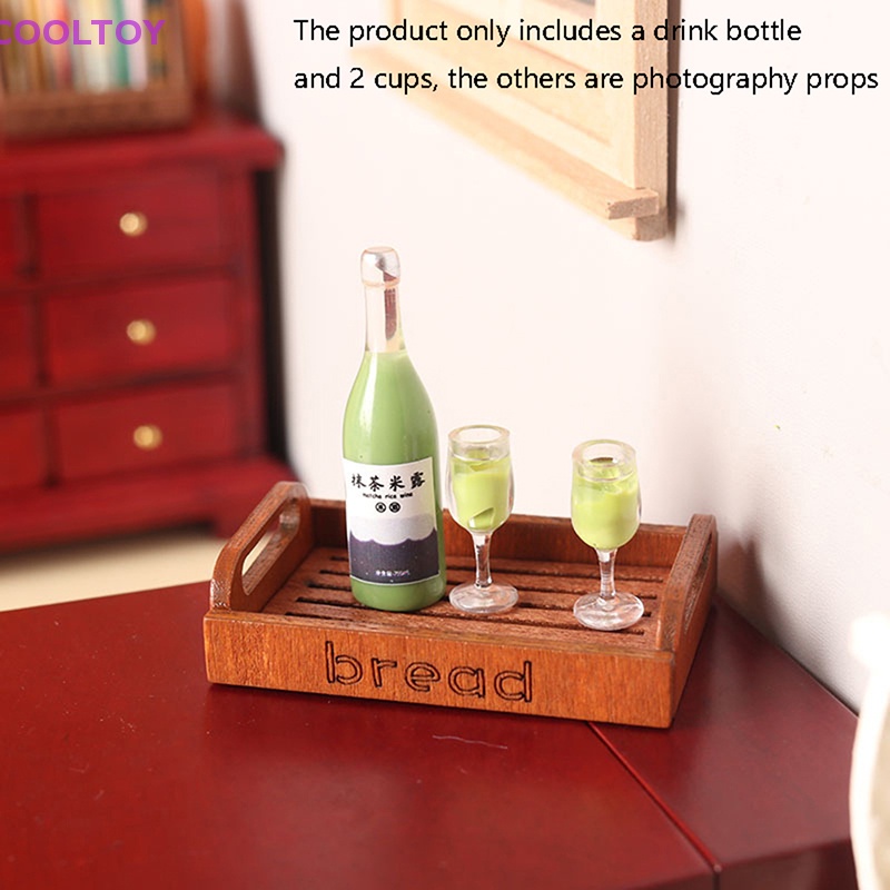 1 Bộ Ly Uống Rượu Mini Tỉ Lệ 1: 12 Dùng Trang Trí Nhà Búp Bê