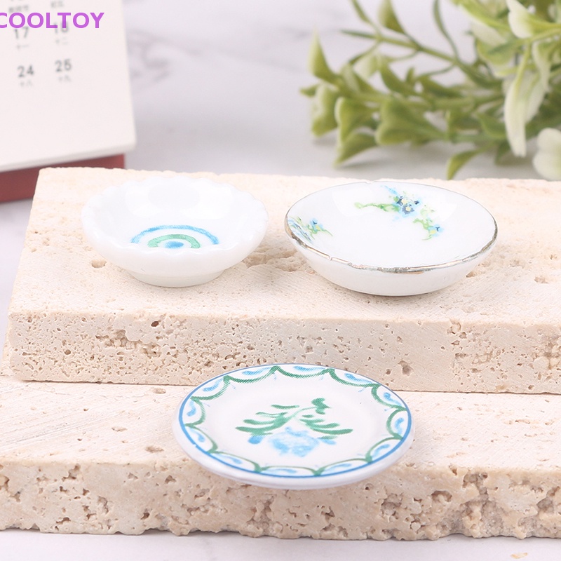 Set 2 Đĩa Đựng Thức Ăn Tỉ Lệ 1: 12 Dùng Trang Trí Nhà Búp Bê