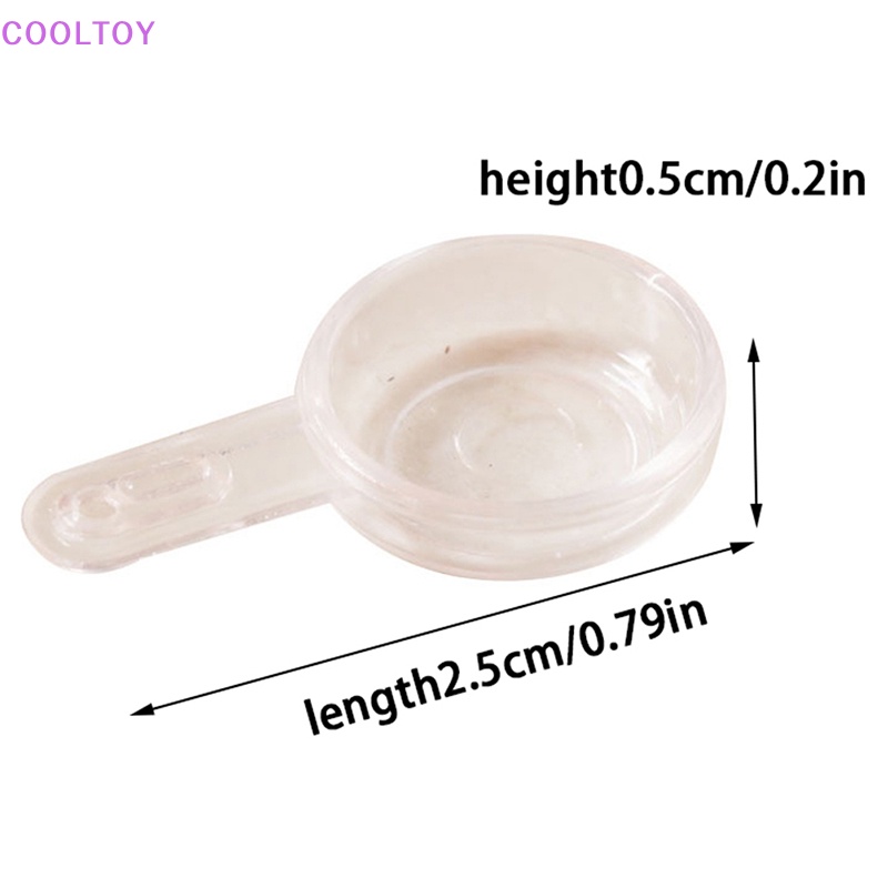 Set 2 Mô Hình Chảo Mini Bằng Nhựa Trong Suốt Dùng Trang Trí Nhà Búp Bê