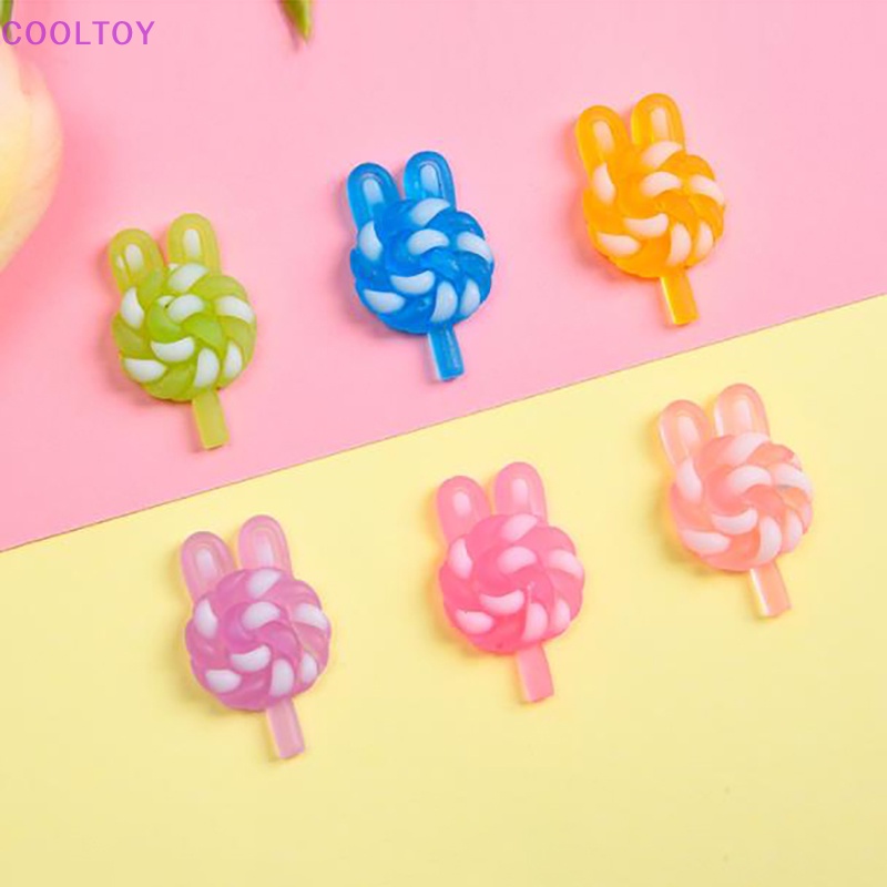 Set 10 Kẹo Mút Nhựa Phát Quang DIY Màu Sắc Ngẫu Nhiên Cho Nhà Búp Bê