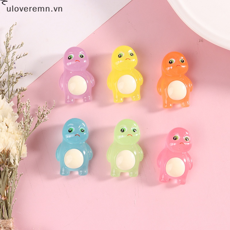 Set 10 Phụ Kiện Kẹp Tóc Điện Thoại Họa Tiết Hoạt Hình Anime Màu Dạ Quang Diy