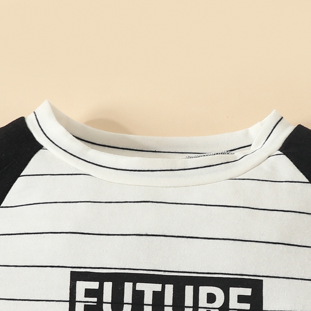 Combo bộ đồ bé trai 1-6 tuổi tay ngắn Họa Tiết Kẻ Sọc In Chữ áo phông quần đùi set mùa hè thời trang cho bé trẻ em