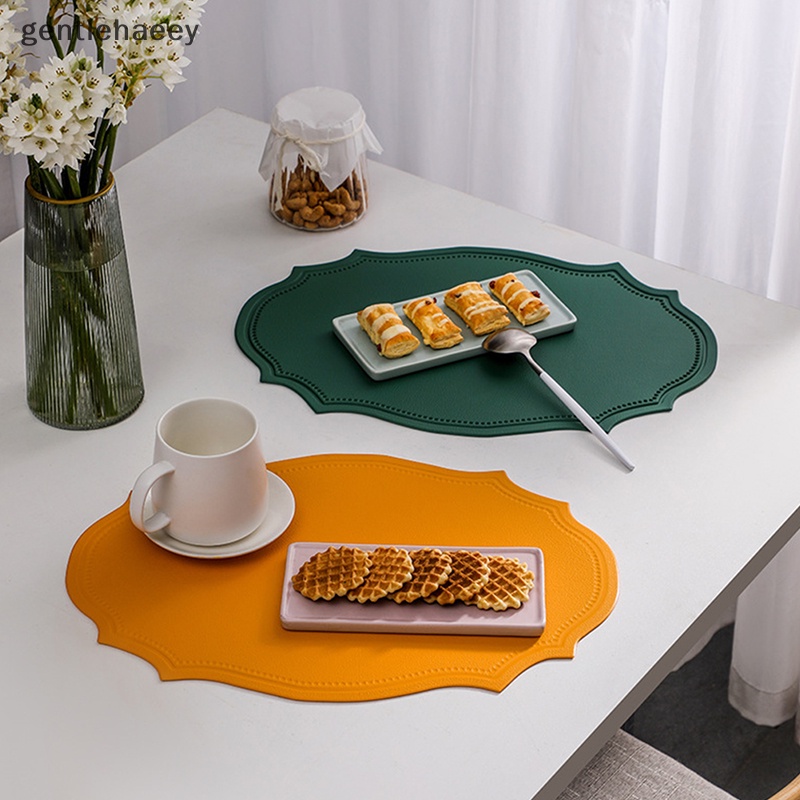 Gent Tấm Lót Cốc Cà Phê Bằng Da Chống Thấm Nước Hình Dạng Không Đều Cho Nhà Bếp EN