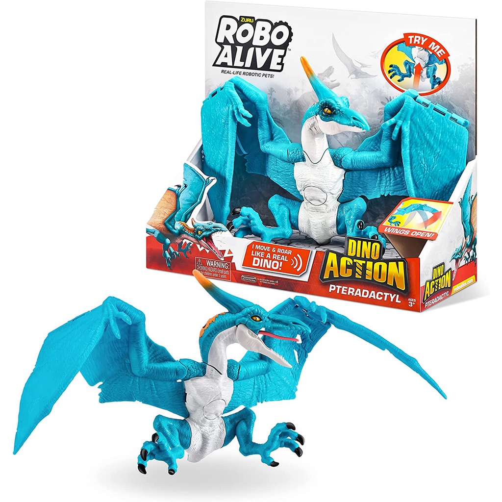 Đồ Chơi Mô Hình Chúa Tể Bầu Trời Khủng Long Pterodactyl - Zuru Robo Alive 7173 - Xanh Biển