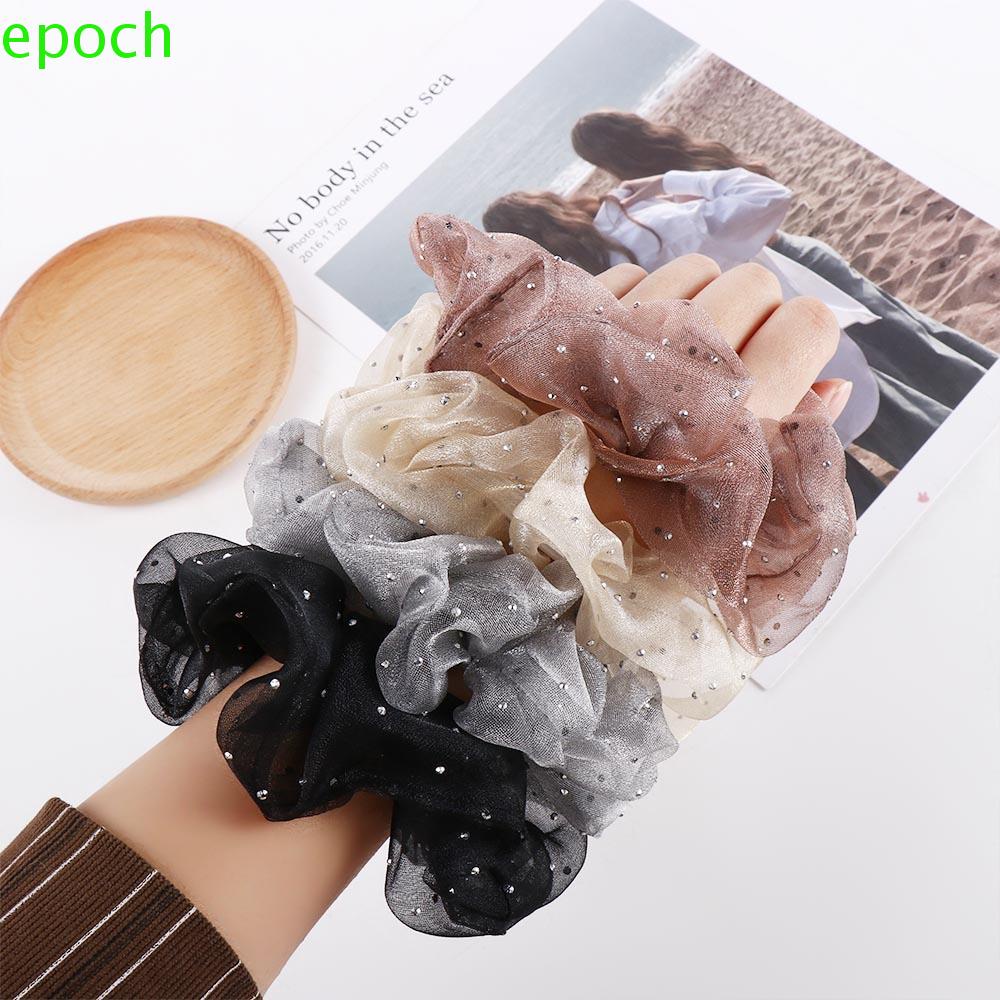 Epoch Dây Buộc Tóc Vải Lưới Chấm Bi Đơn Giản Phong Cách Hàn Quốc|Dây Cột Tóc Thiết Kế Xinh Xắn Thời TrangDây Buộc Tóc Cao Su Co Giãn Thời Trang