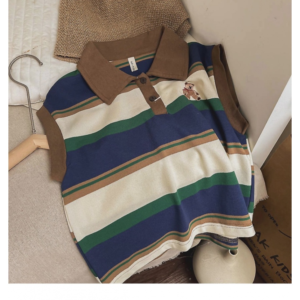 MNGRL Áo Ba Lỗ Polo Phong Cách Hàn Quốc Thời Trang Mùa Hè Hàn Quốc Mùa Hè Cho Bé Gái Bé Trai