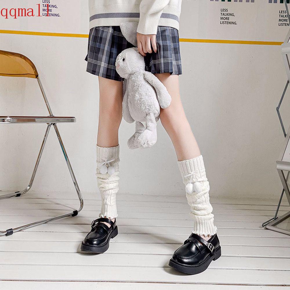 Vớ Dệt Kim Giữ Ấm Chân Co Giãn Màu Sắc Ngọt Ngào Phong Cách Lolita Nhật Bản Cho Nữ