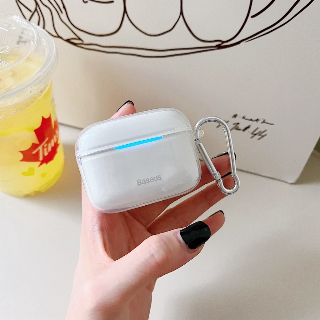 Vỏ Bảo Vệ Hộp Sạc Tai Nghe Bluetooth Không Dây Baseus E9 Bằng TPU Mềm Trong Suốt Đơn Giản