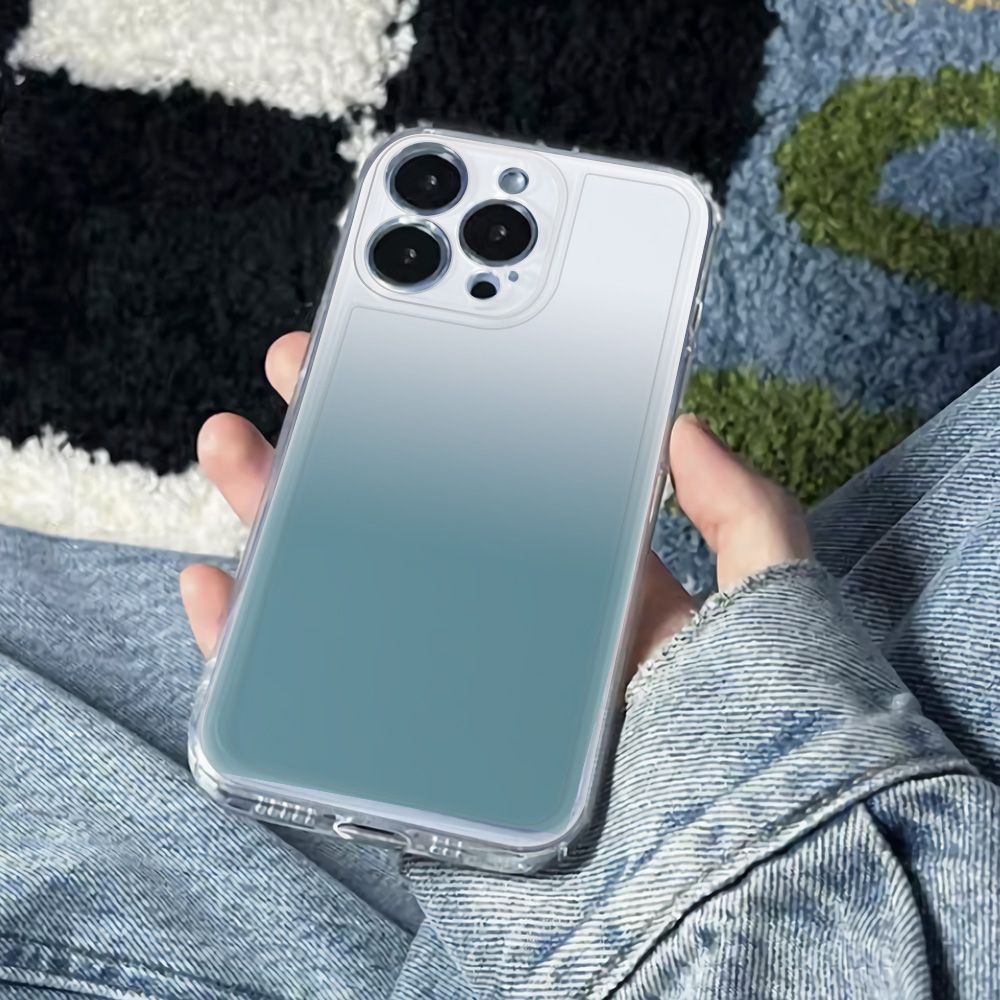 ✅Ốp Điện Thoại Mềm Chống Sốc Màu Gradient Đơn Giản Cho Apple 6In Blue 1314pro plusiPhone1211 78 max 1FR9
