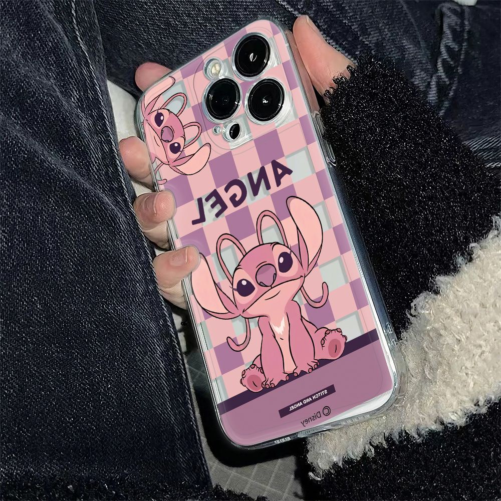 ✅Ốp Điện Thoại Dẻo Họa Tiết Kẻ Sọc / Thiên Thần Màu Hồng / Tím Chống Sốc Cho iPhone12max 14pro 13 6In PXPK 78p11