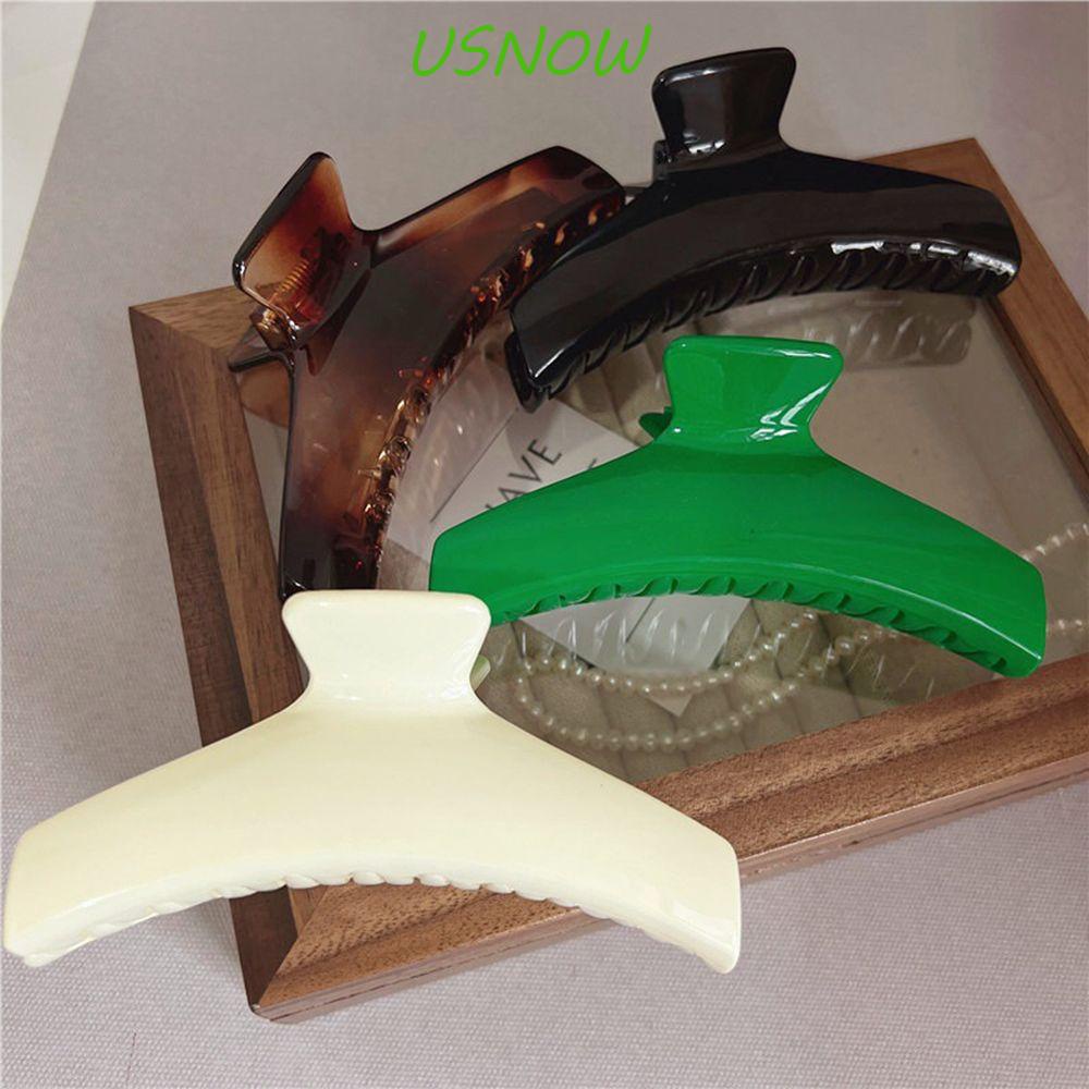Kẹp Tóc Càng Cua Bằng Acrylic Màu Sắc Trơn Phong Cách Retro Dành Cho Nữ