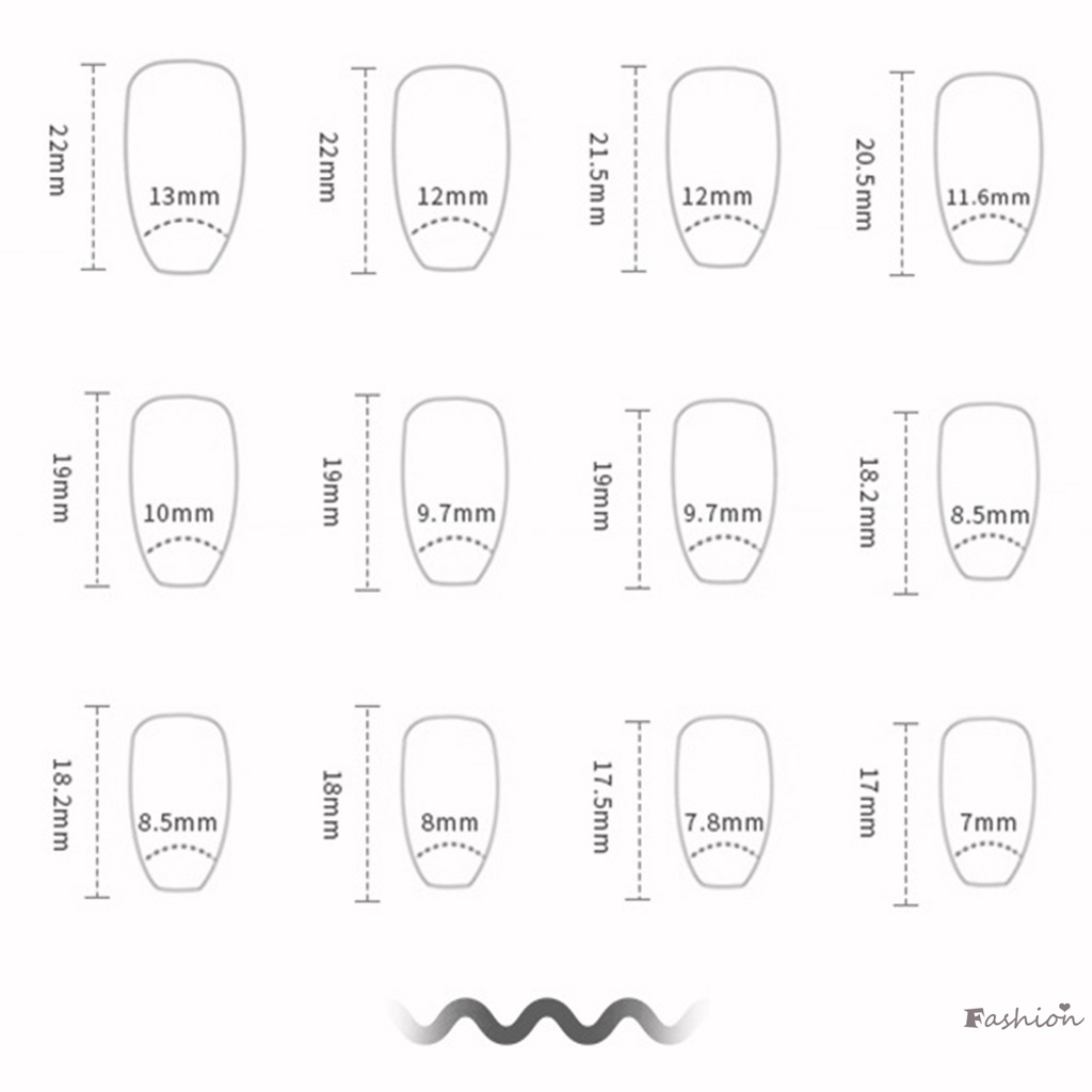 Móng Tay Giả Mỏng Che Phủ Toàn Diện Họa Tiết Trái Tim Kẻ Sọc