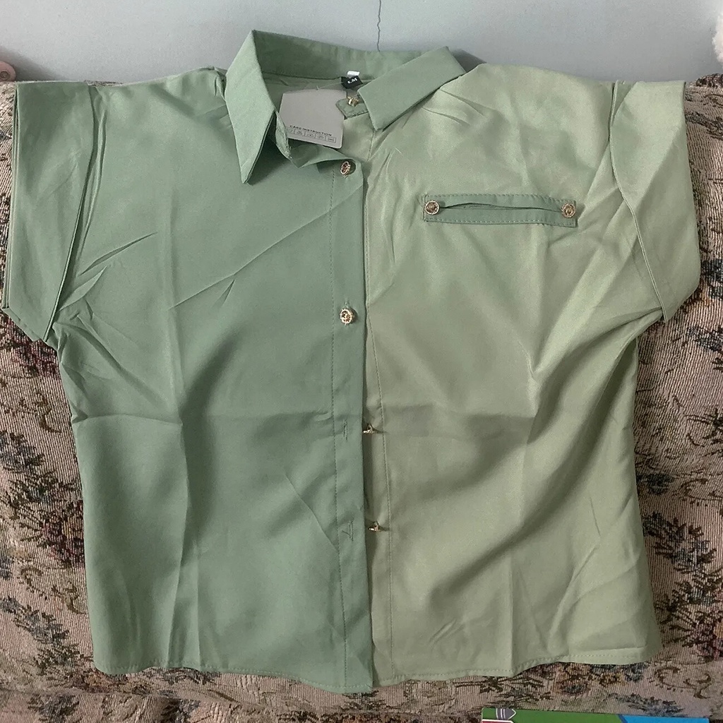 Áo Sơ Mi Tay Ngắn Dáng Rộng Phong Cách Thời Trang Hàn Quốc Dành Cho Nữ