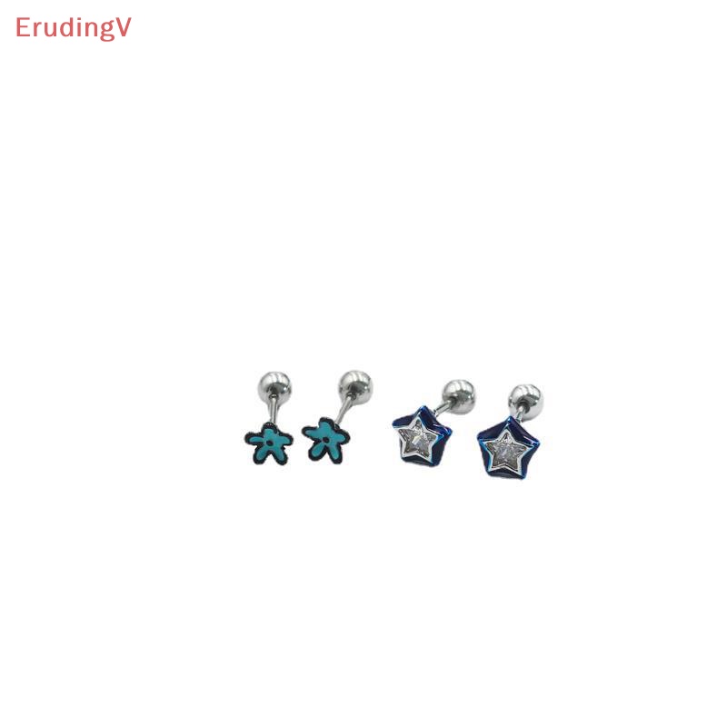 1 Đôi Khuyên Tai Xoắn Ốc Đính Đá Zircon Hình Hoa Ngôi Sao Dễ Thương Cho Nữ