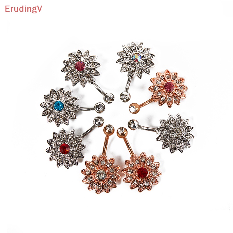 Khuyên Rốn Hình Hoa Đính Đá Pha Lê Thời Trang Cho Nữ