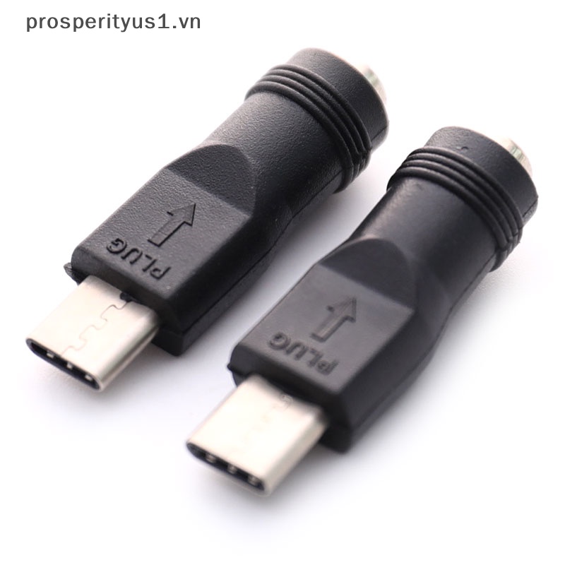 Giắc Chuyển Đổi Nguồn DC 5.5x2.1mm Female Sang USB Type C Male prosperityus1