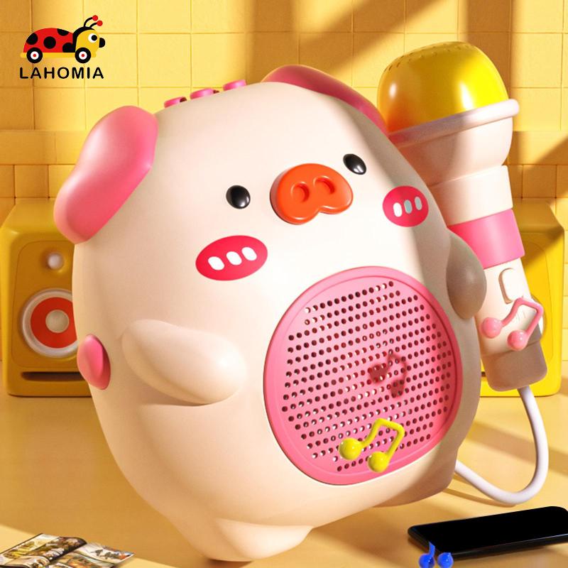Đồ chơi loa bluetooth LAHOMIA kèm 1/2 mic hát karaoke cho bé bé thỏa sức thể hiện đam mê ca hát