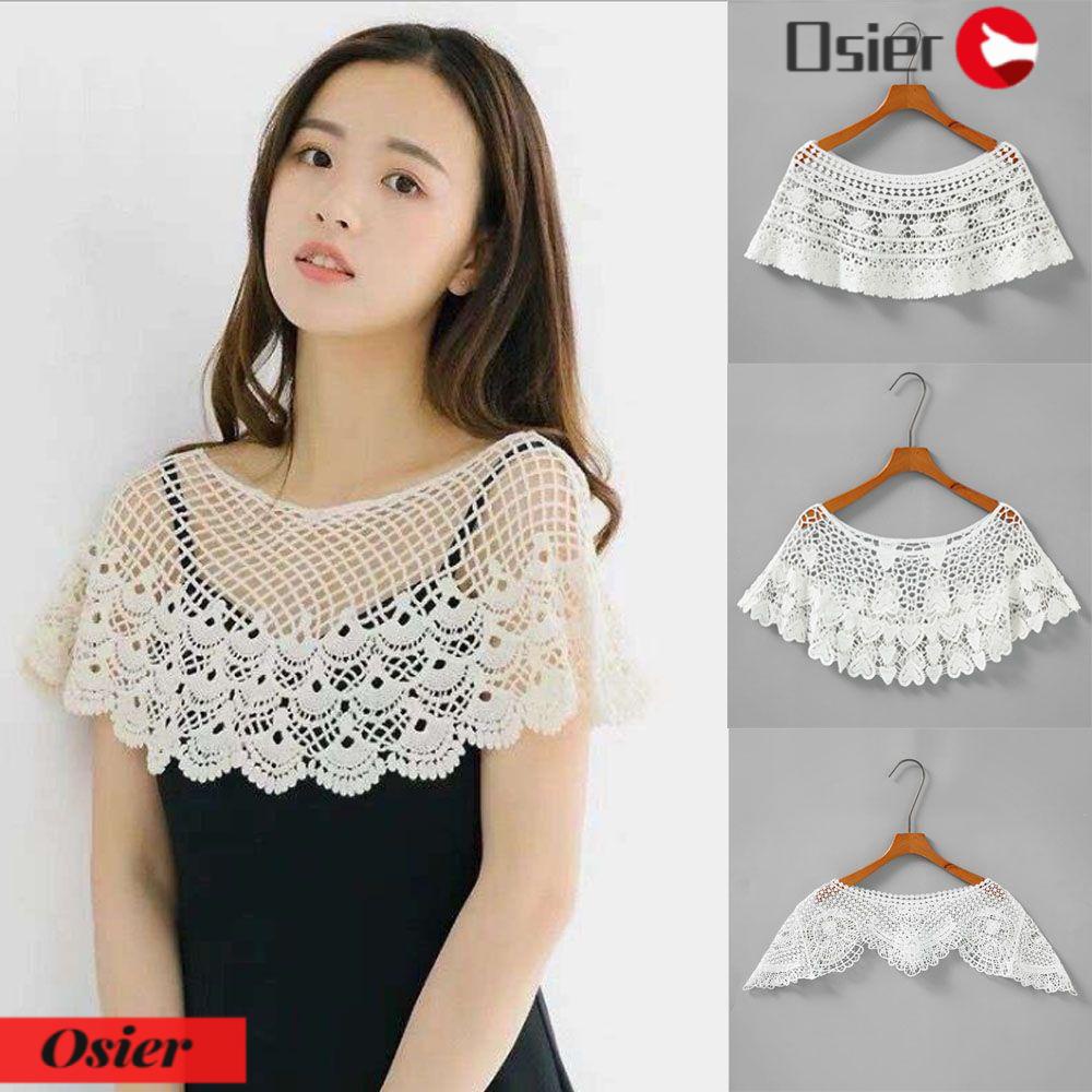 OSIER1 Áo Khoác Poncho Phối Ren Phong Cách Cổ Điển Cho Nữ