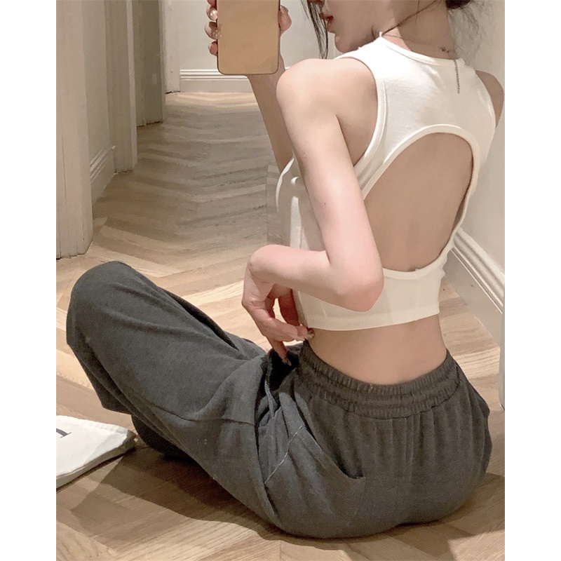 Áo Sát Nách Cổ Tròn Hở Lưng Phong Cách Quyến Rũ