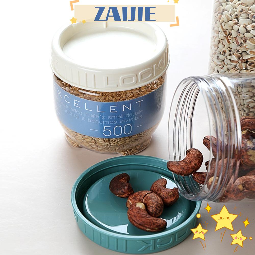 ZAIJIE24 Sealed Jar Kitchen Tool Moisture-proof Seasoning Bottle Transparent Household Seal Milk Powder Pot Grain Snack Storage Box