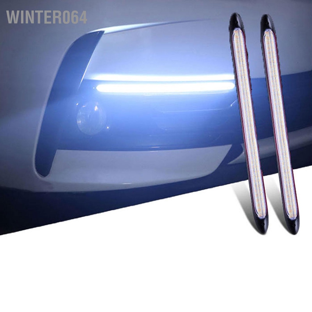 Winter064 2 Chiếc Đèn Pha Dải Chạy Ban Ngày LED Tín Hiệu Hai Màu Trắng Và Vàng