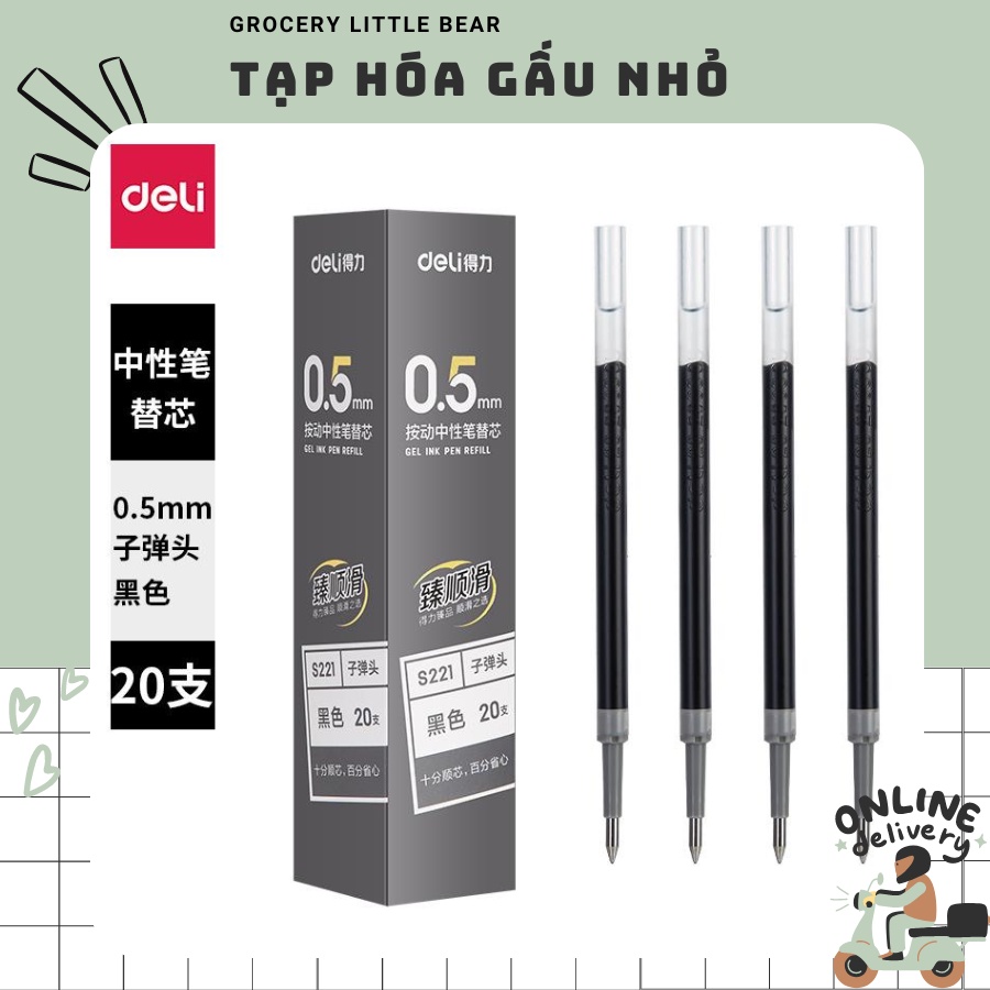 Ngòi bút gel Deli S221 dành cho bút Deli A575 mực đen
