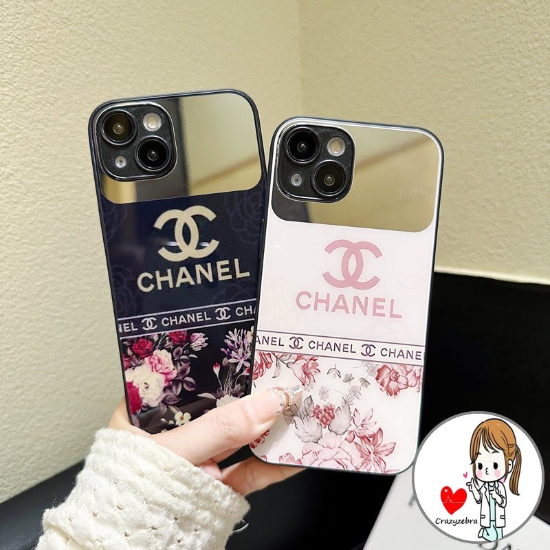 Ốp Điện Thoại Mặt Kính Tráng Gương Họa Tiết Hoa Cho IPhone 11 13 12 14 Pro Max Mini X Xr Xs Max 7 8 Plus SE 2020 6 6s