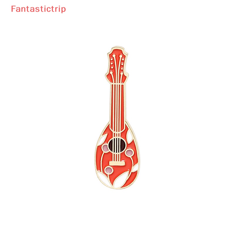 [Fantastictrip] Ghim Cài Áo Bằng Hợp Kim Tráng Men Đa Năng Hình Đàn Ghita Cổ Điển Sáng Tạo Thời Trang