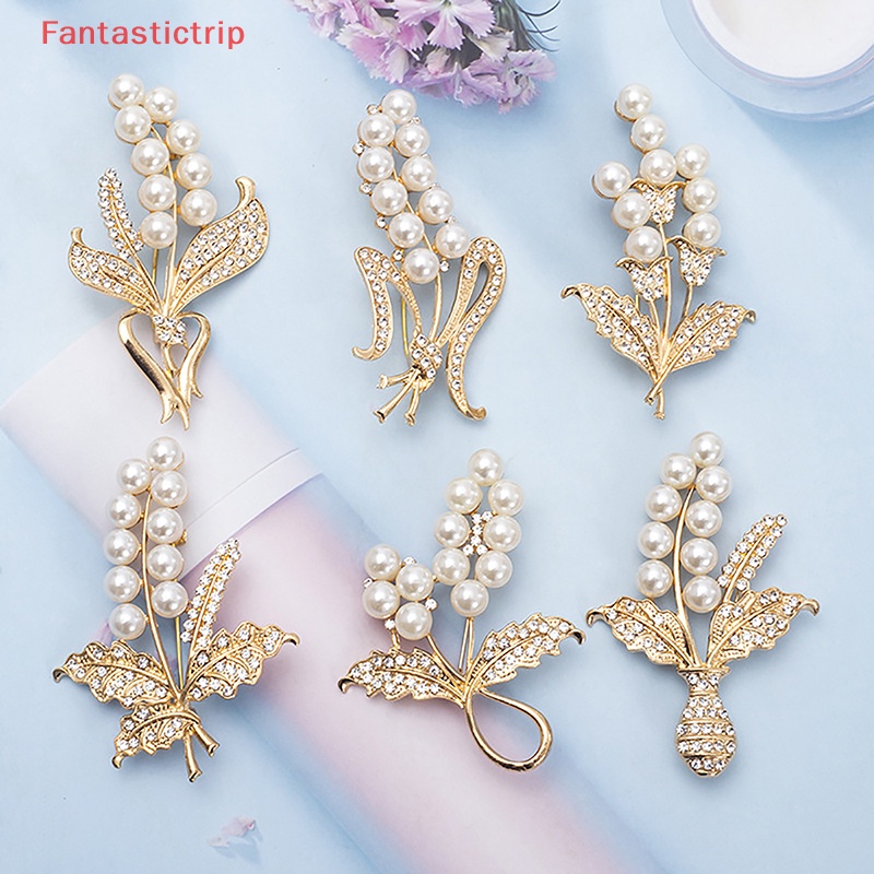 Ghim Cài Áo Hình Lúa Mạch Đính Đá Ngọc Trai Nhân Tạo Chống Thất Lạc Thời Trang Cho Nữ