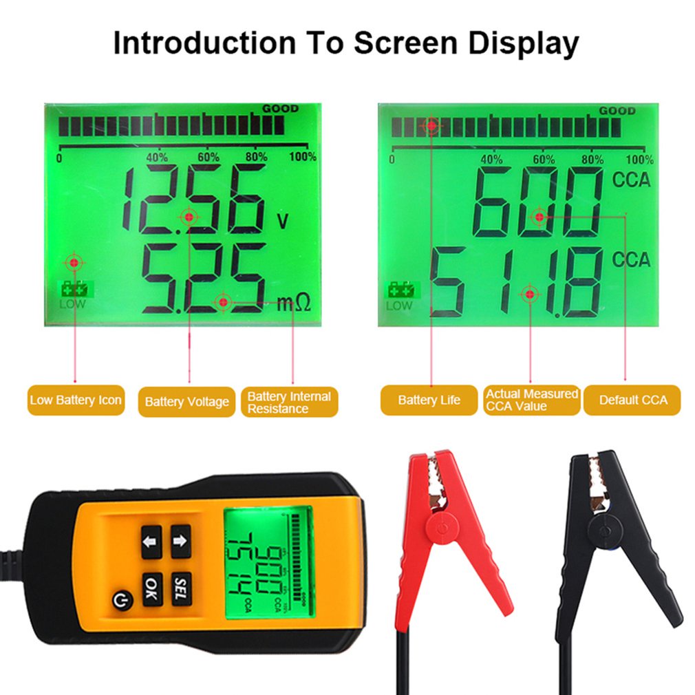 Automobile Battery Tester Internal Resistance Life Current Capacity Test Instrument Ae300 Scanner Tool [Q/9]