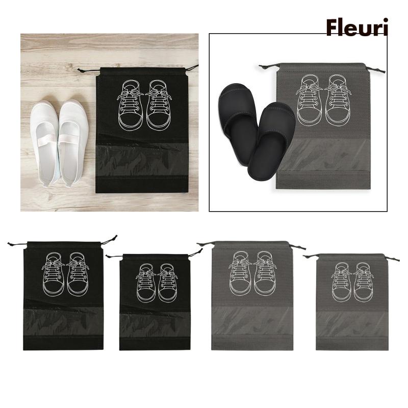 Vỏ Bọc Giày Bằng Vải Không Dệt Có Dây Rút Chống Bụi Tiện Lợi