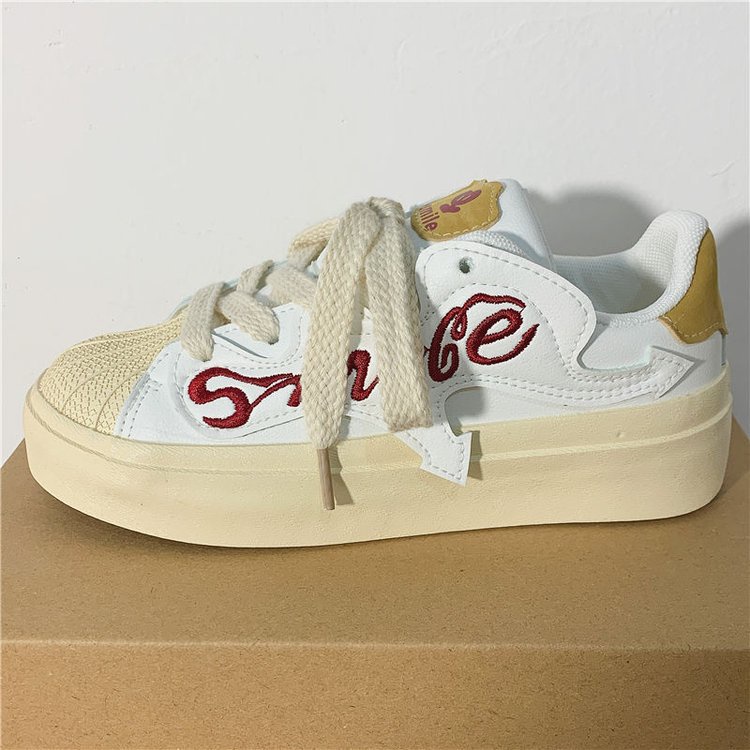 Giày Thể Thao Đế Dày Thêu Chữ Phong Cách Hàn Quốc Thời Trang Cho Nữ